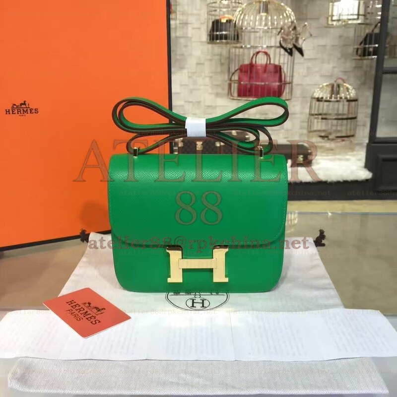 Green Constance Mini 18 Smooth Leather Gold Hardware Bag