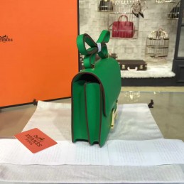 Green Constance Mini 18 Smooth Leather Gold Hardware Bag