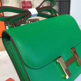 Green Constance Mini 18 Smooth Leather Gold Hardware Bag