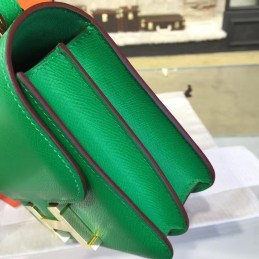 Green Constance Mini 18 Smooth Leather Gold Hardware Bag