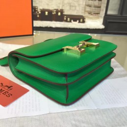 Green Constance Mini 18 Smooth Leather Gold Hardware Bag