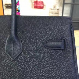 Black Twilly Handle Birkin 35 Gold Hardware Bag