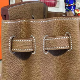 Tan Twilly Handle Birkin 30 Palladium Hardware Bag