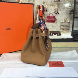Tan Twilly Handle Birkin 30 Palladium Hardware Bag