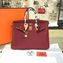 Burgundy Birkin 35 Gold Hardware Bag