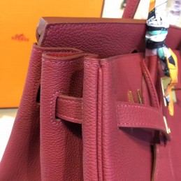 Burgundy Birkin 35 Gold Hardware Bag