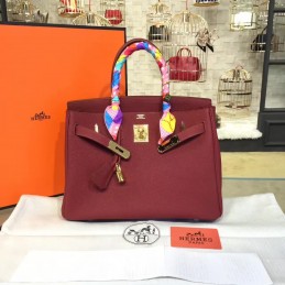 Burgundy Birkin 30 Gold Hardware Bag