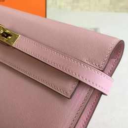Light Pink Kelly Wallet Gold Hardware