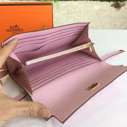Light Pink Kelly Wallet Gold Hardware