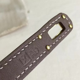 Taupe Gray Kelly Wallet Gold Hardware