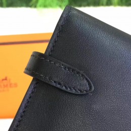 Black Kelly Wallet Gold Hardware