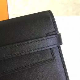 Black Kelly Wallet Silver Hardware