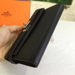 Black Kelly Wallet Silver Hardware