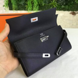 Black Kelly Wallet Silver Hardware