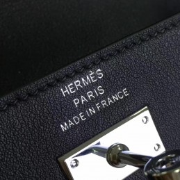 Black Kelly Wallet Silver Hardware