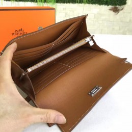 Brown Kelly Wallet Silver Hardware