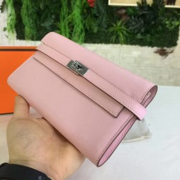 Pink Kelly Wallet Silver Hardware