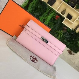 Pink Kelly Wallet Silver Hardware