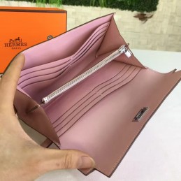 Pink Kelly Wallet Silver Hardware
