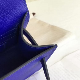 Cobalt Blue Kelly Pochette Gold Hardware Bag