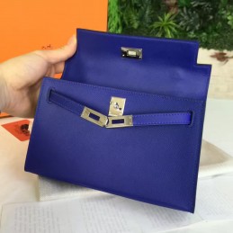 Cobalt Blue Kelly Pochette Gold Hardware Bag