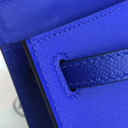 Cobalt Blue Kelly Pochette Gold Hardware Bag