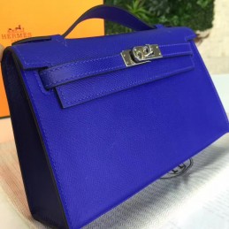 Cobalt Blue Kelly Pochette Gold Hardware Bag