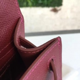 Burgundy Kelly Pochette Palladium Hardware Bag