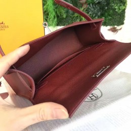 Burgundy Kelly Pochette Palladium Hardware Bag