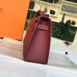 Burgundy Kelly Pochette Palladium Hardware Bag