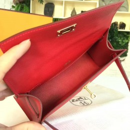 Red Kelly Pochette Gold Hardware Bag