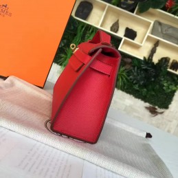 Red Kelly Pochette Gold Hardware Bag
