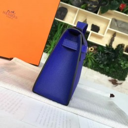 Cobalt Blue Kelly Pochette Smooth Leather Gold Hardware Bag