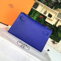 Cobalt Blue Kelly Pochette Smooth Leather Gold Hardware Bag