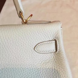 Light Gray Kelly 28 Gold Hardware Bag