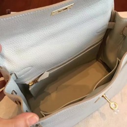 Light Gray Kelly 28 Gold Hardware Bag