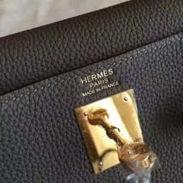Gray Kelly 28 Gold Hardware Bag