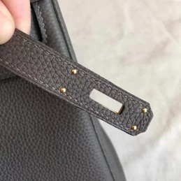 Gray Kelly 28 Gold Hardware Bag