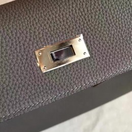 Gray Kelly 28 Palladium Hardware Bag