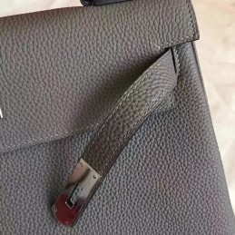 Gray Kelly 28 Palladium Hardware Bag
