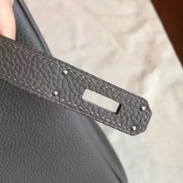 Gray Kelly 28 Palladium Hardware Bag