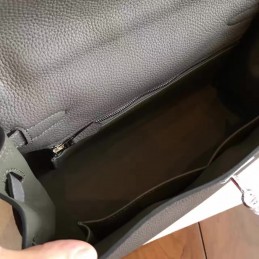 Gray Kelly 28 Palladium Hardware Bag