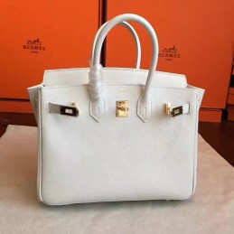 White Birkin 25 Gold Hardware Bag