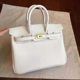 White Birkin 25 Gold Hardware Bag