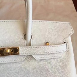 White Birkin 25 Gold Hardware Bag