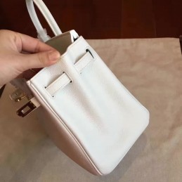 White Birkin 25 Gold Hardware Bag