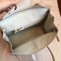 Light Gray Birkin 25 Smooth Leather Gold Hardware Bag