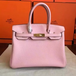 Pink Birkin 30 Gold Hardware Bag
