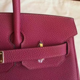 Burgundy Birkin 30 Smooth Leather Gold Hardware Bag