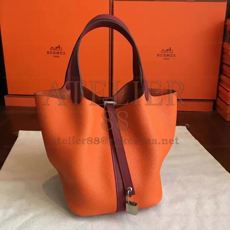 Orange Brown Picotin Lock 22 Bag